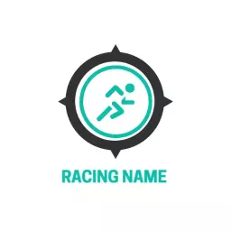 Dynamic Teal and Black Runner in Motion Racing Logo Template