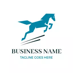 Dynamic Teal Horse Design Showcasing Equestrian Spirit Logo Template