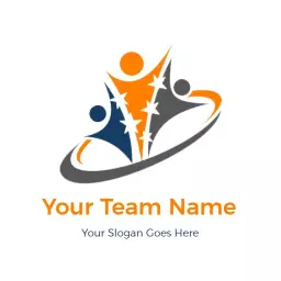 Dynamic Team Collaboration with Bright Orange and Blue Logo Template