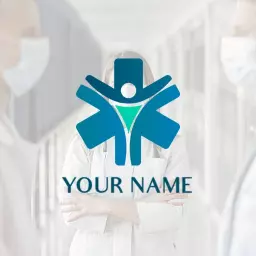 Dynamic Team Collaboration with Healthcare Professionals Logo Template