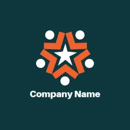 Dynamic Team Collaboration with Star Symbol Design Logo Template