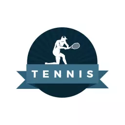 Dynamic Tennis Player Hitting a Serve in Sports Logo Template