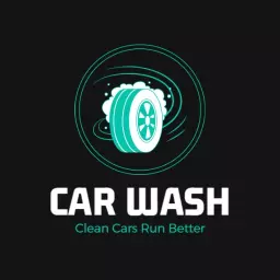 Dynamic Tire Splashing Representing Car Wash Service Logo Template