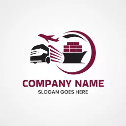Dynamic Transport Solutions Featuring Trucks and Airplanes Logo Template