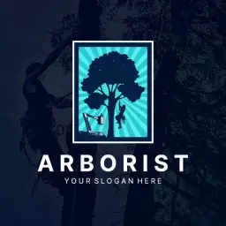 Dynamic Tree Climbing Scene Highlighting Expert Arborist Logo Template