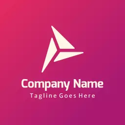 Dynamic Triangular Design in Pink and Purple Company Logo Template