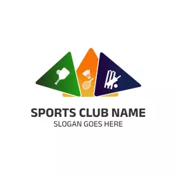 Dynamic Triangular Design Showcasing Various Sports Activities Logo Template