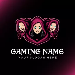 Dynamic Trio in Hooded Outfits Representing Gaming Squad Logo Template