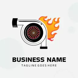 Dynamic Turbocharger Design Representing Performance Boost Logo Template