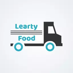 Dynamic Typography Design Featuring Food Delivery Truck Logo Template