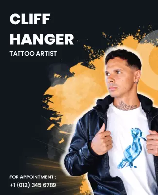 Dynamic Urban Tattoo Artist Promotional Poster Template