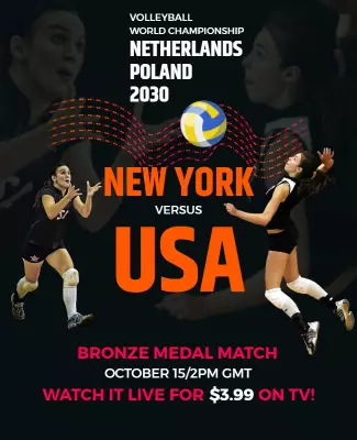 Dynamic Volleyball Championship Match Poster Template