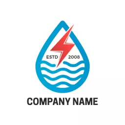 Dynamic Water Droplet with Energy Symbol for Renewable Energy Logo Template