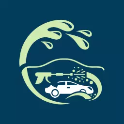 Dynamic Water Splash and Car Highlighting Pressure Washing Logo Template