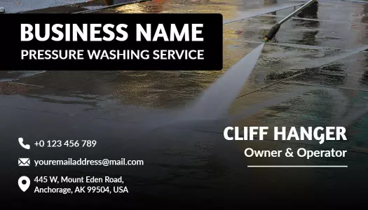 Dynamic Water Splash Design for Pressure Washing Business Card Template