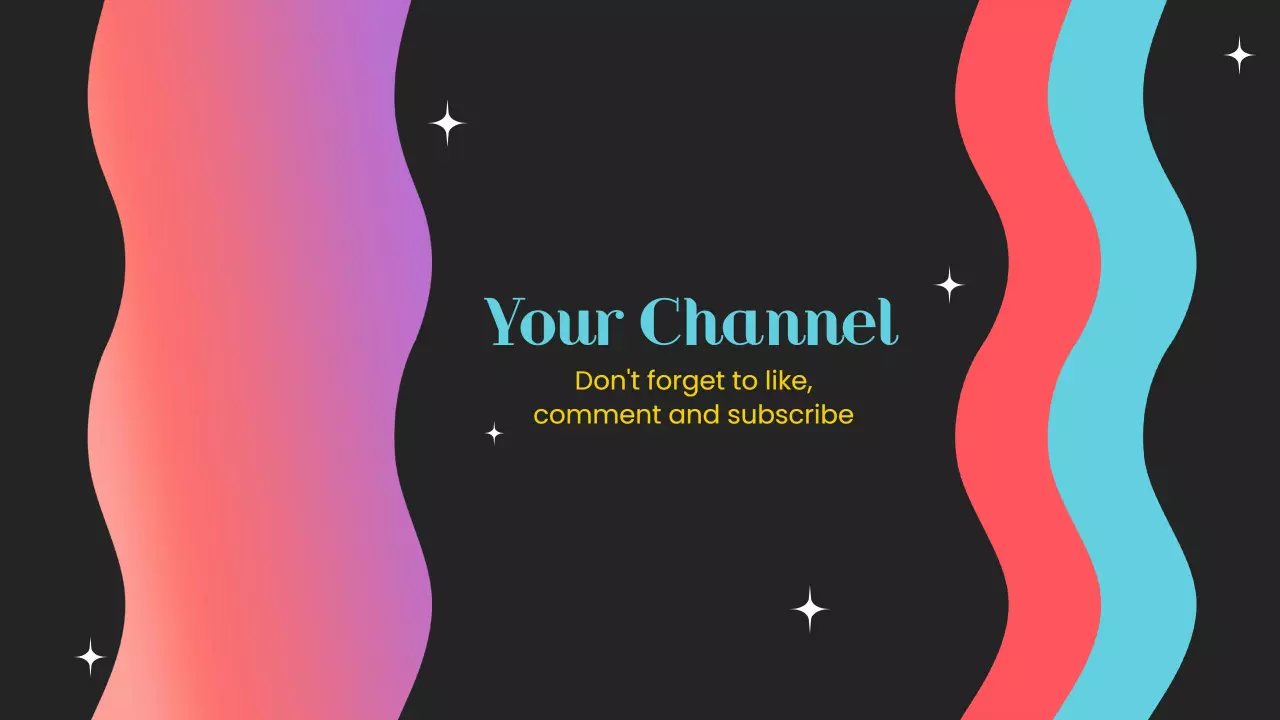 Dynamic Wave Design with Vibrant Colors YouTube Channel Banner Template