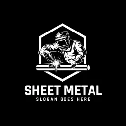 Dynamic Welding Action in Sheet Metal Craft Logo Template