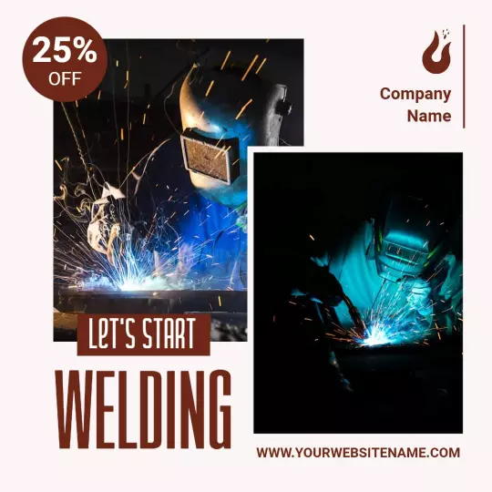 Dynamic Welding Promotions with 25% Off Offer Ad Template