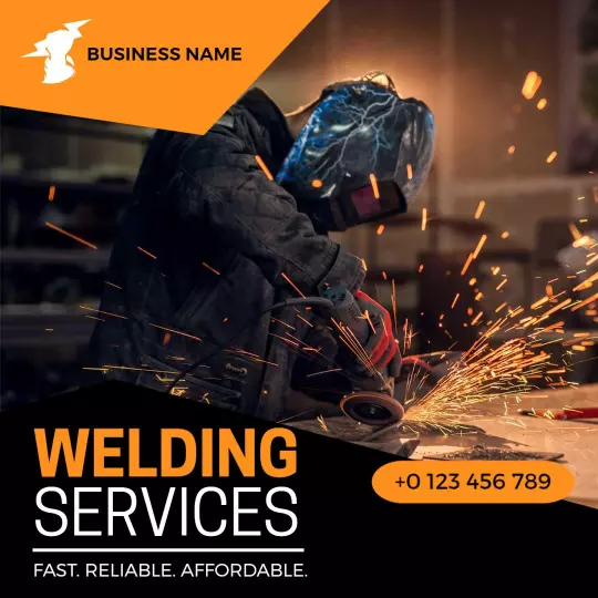 Dynamic Welding Services with Spark Action Image Ad Template