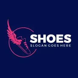 Dynamic Winged Design Representing Athletic Shoes Logo Template
