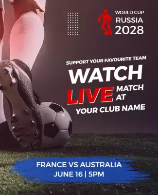 Dynamic World Cup Soccer Match Viewing Party Poster Template