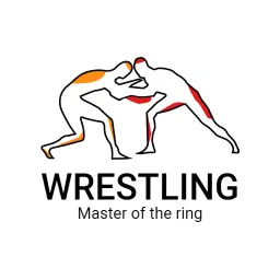 Dynamic Wrestling Action Illustrating Strength and Skill Logo Template