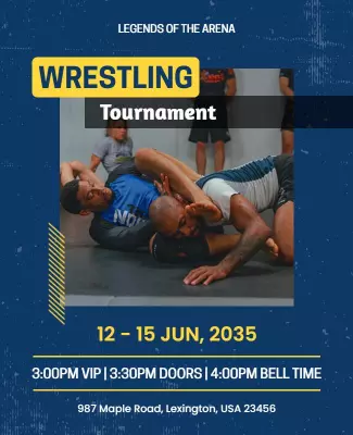 Dynamic Wrestling Tournament Event Poster Template