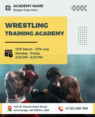 Dynamic Wrestling Training Academy Schedule Poster Template