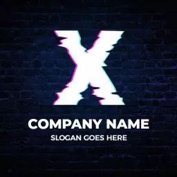 Dynamic X Letter Design with Neon Glow for Branding Logo Template