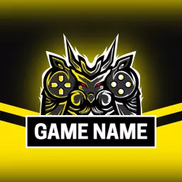 Dynamic Yellow and Black Gaming Character Esports Logo Template
