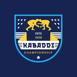Dynamic Yellow and Blue Kabaddi Championship Logo Template