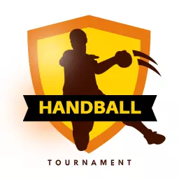 Dynamic Yellow and Orange Handball Tournament Logo Template