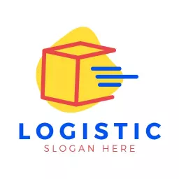 Dynamic Yellow and Red Box Illustrating Efficient Logistics Logo Template