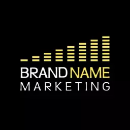 Dynamic Yellow Bar Graph Illustrating Marketing Growth Logo Template