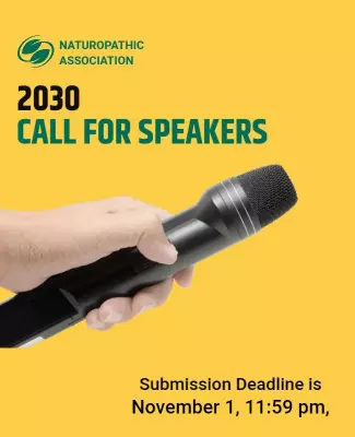 Dynamic Yellow Call for Speakers Naturopathic Association Poster Template