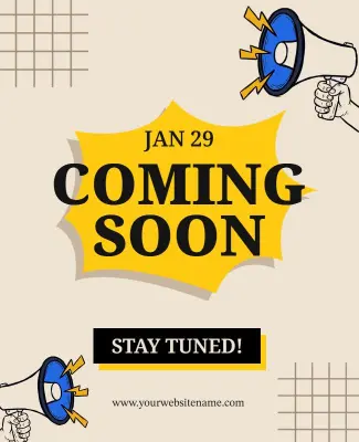 Dynamic Yellow Coming Soon Announcement Event Poster Template