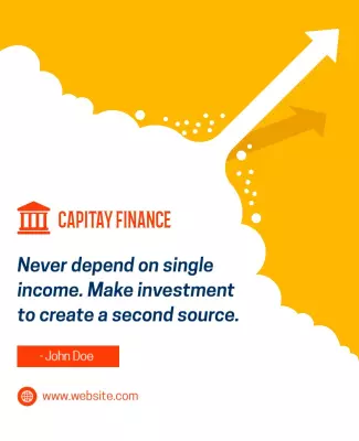 Dynamic Yellow Finance Investment Growth Poster Template