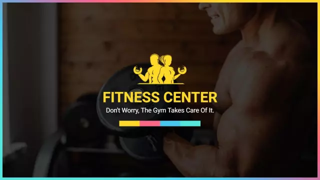 Dynamic Yellow Fitness Center Business Overview Presentation Template