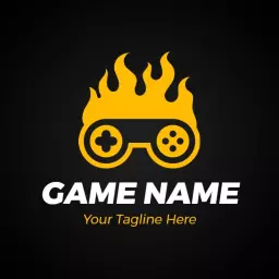 Dynamic Yellow Flame Gaming Logo Full of Energy and Excitement Logo Template