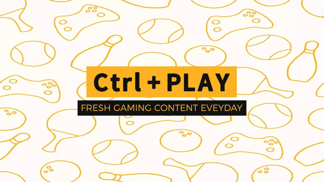 Dynamic Yellow Gaming Elements with Playful Icons Banner Template