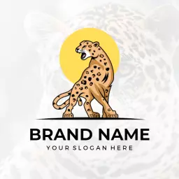 Dynamic Yellow Jaguar Design Symbolizing Strength Logo Template