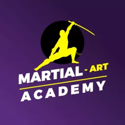 Dynamic Yellow Martial Arts Pose Inspiring Strength Logo Template