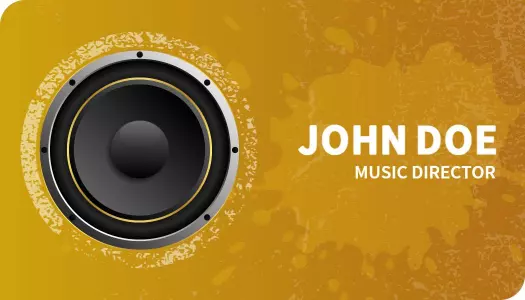 Dynamic Yellow Soundwave Music Director Business Card Template