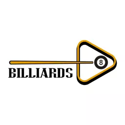 Dynamic Yellow Triangle with Cue Stick for Billiards Logo Template