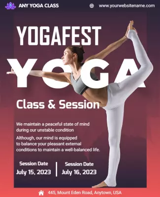 Dynamic Yoga Fest Class and Session Event Poster Template