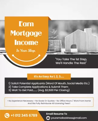 Earn Passive Mortgage Income Opportunity Flyer Template
