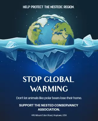 Earth-Centric Call to Action Against Global Warming Poster Template