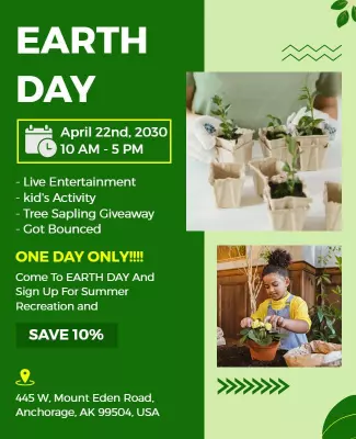 Earth Day Event and Tree Planting Flyer Template