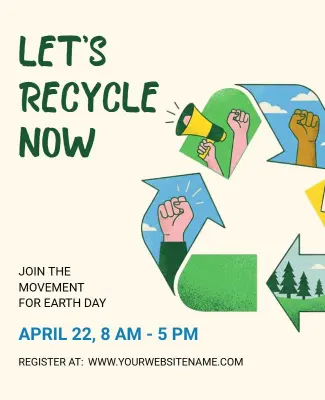 Earth Day Recycling Awareness Poster Template