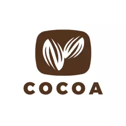 Earthy Brown Cocoa Leaves Design Representing Natural Flavor Logo Template